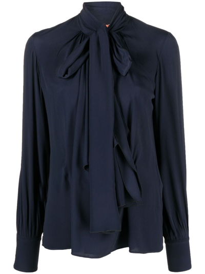 N°21 Tie-neck Blouse In Blue