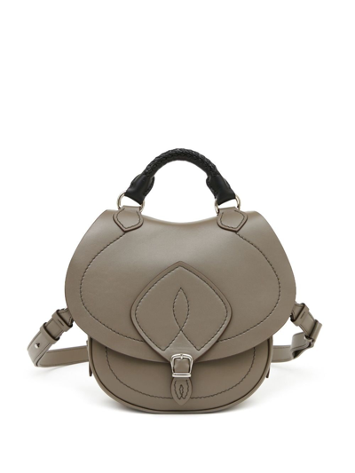 Maison Margiela Buckled Leather Shoulder Bag In Grey