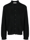 Our Legacy Fine Knit Polo Sweater In Black