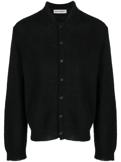 Our Legacy Knitted Cardigan In Black