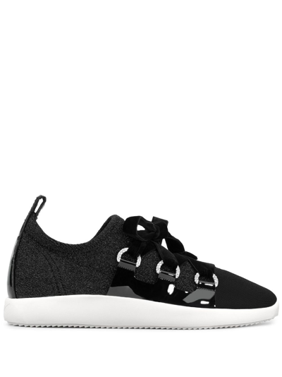 Giuseppe Zanotti Maggie Knitted-upper Sneakers In Black