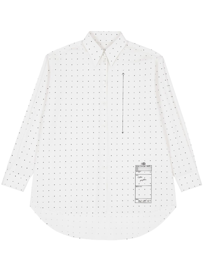 Mm6 Maison Margiela Polka-dot Cotton Shirt In 001s White