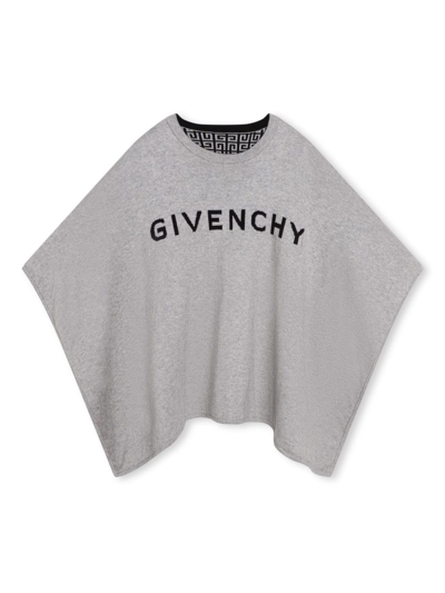 Givenchy Kids' 4g-motif Round-neck Reversible Cape In Black