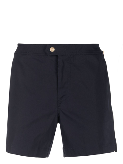 Tom Ford Straight-leg Short-length Swim Shorts In Blue