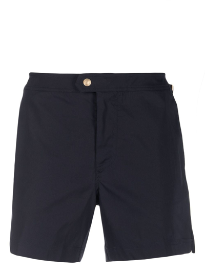 Tom Ford Straight-leg Short-length Swim Shorts In Green