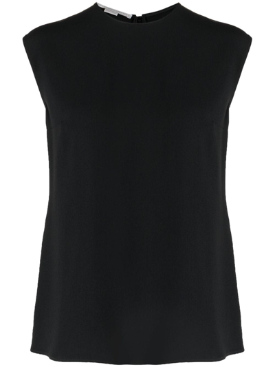 Stella Mccartney Cady Cap-sleeved Blouse In Black