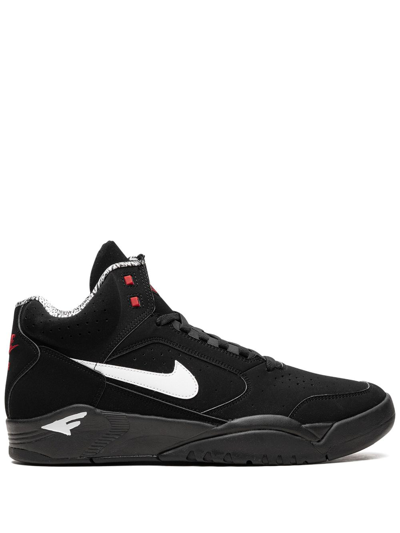 Nike Air Flight Lite Mid Sneakers In Black - Black In Black/white/varsity Red