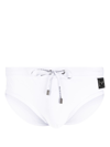 Dolce & Gabbana Logo-plaque Swimming Trunks In White