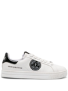 VERSACE JEANS COUTURE LOGO-PATCH LEATHER LOW-TOP SNEAKERS