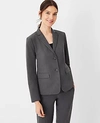 Ann Taylor The Petite Notched Two Button Blazer In Seasonless Stretch In Modern Charcoal