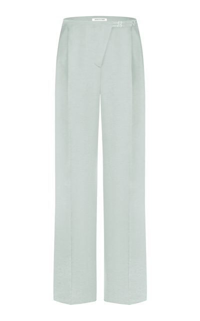 Anna October Muse Decored Wide-leg Trousers In Green