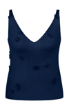 Anna October Women's Imany Flower-embellished Mohair Knit Top In Blue