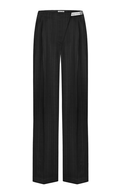 Anna October Esther Decored Wide-leg Pants In Black