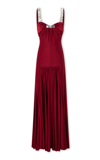 Rabanne Embellished Jersey Maxi Dress In Red