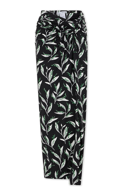 Paco Rabanne Draped Maxi Skirt In Print