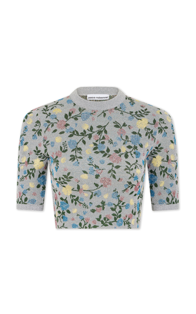 Paco Rabanne Floral Jacquard Cropped Top
