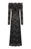 PACO RABANNE OFF-THE-SHOULDER LACE MIDI DRESS