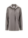 Jil Sander Wool Shirt With V-neckline And Front Tie In Green