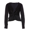 Pinko Knot-detail Silk Blouse In Black
