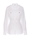Alexander Mcqueen Sleeved Military Cotton Shirt In White