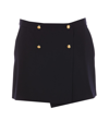 Alexander Mcqueen Wool And Cotton Mini Skirt In Blue