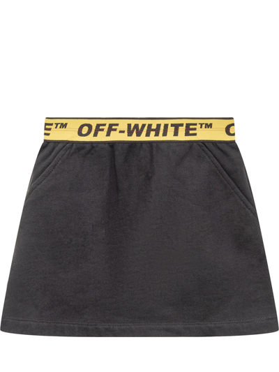 Off-white Kids' Skirt With Industrial Logo In Black Yellow