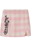 Off-white Asymmetric Gingham Skirt In Pink Black