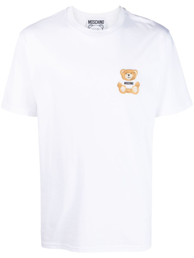 Moschino Teddy Bear-motif Cotton T-shirt In White