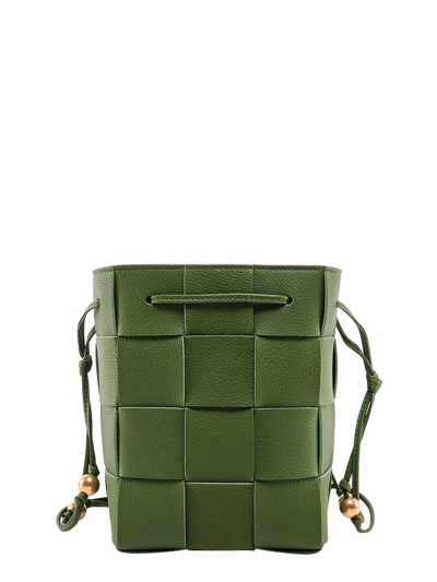 Bottega Veneta Intreccio Strapped Bucket Bag In Green