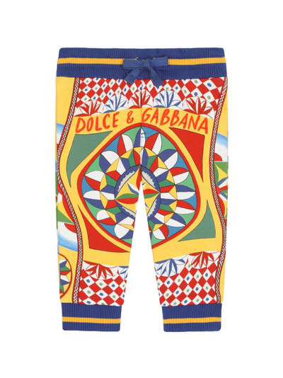 Dolce & Gabbana Babies' Graphic-print Track Trousers In Blue