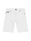 Dolce & Gabbana Logo-plaque Denim Shorts In White