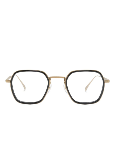 Eyewear By David Beckham Geometric-frame Titanium Glasses In Black