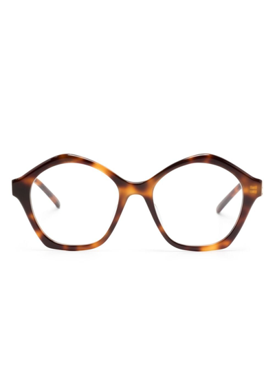 Loewe Logo Oval Glasses In Brown