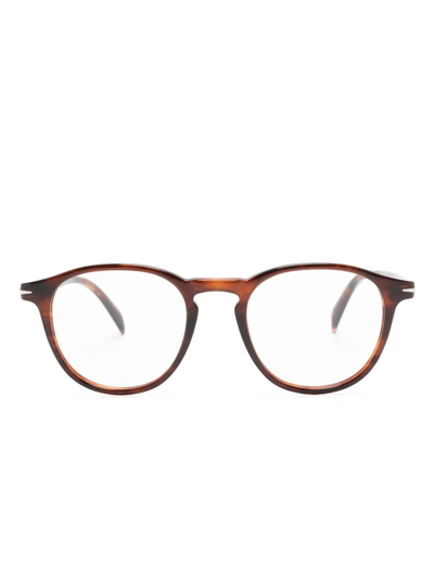 Eyewear By David Beckham Tortoiseshell-effect Round-frame Glasses In Brown