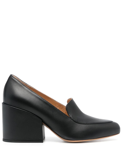 Gabriela Hearst Adrian Leather Heeled Loafers In Black