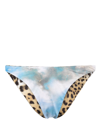 Roberto Cavalli Womens Multicolour Graphic-pattern Mid-rise Bikini Bottoms In Blue