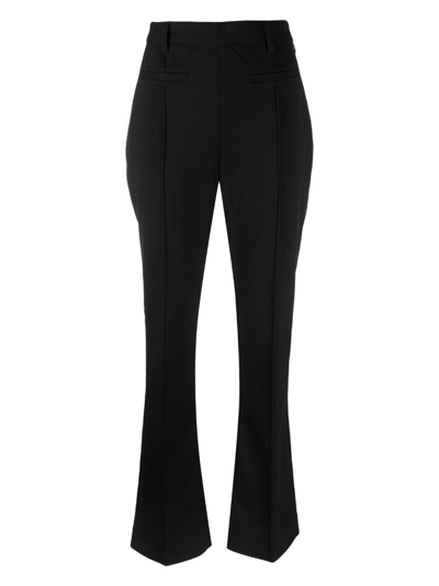 Gestuz Mid-rise Flared Trousers In Black