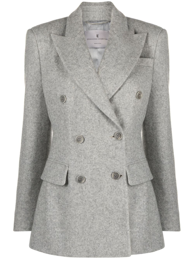 Ermanno Scervino Melange Grey Stretch Wool Blend Blazer