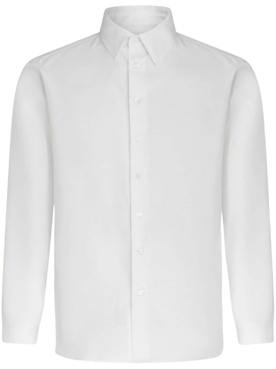 Etro Logo-embroidered Button-up Shirt In White