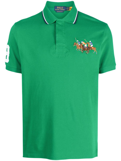 Polo Ralph Lauren Embroidered-motif Cotton Polo Shirt In Green