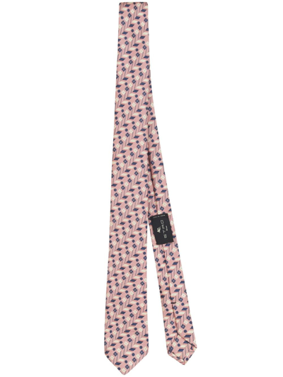 Etro Jacquard-krawatte Mit Geometrischen Motiven In Pink