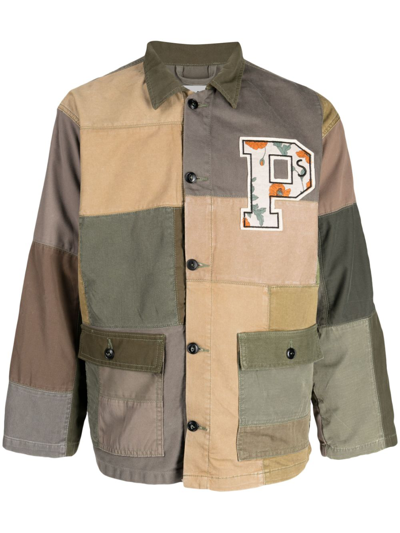 President's Logo-patch Cotton Military Jacket In Brown