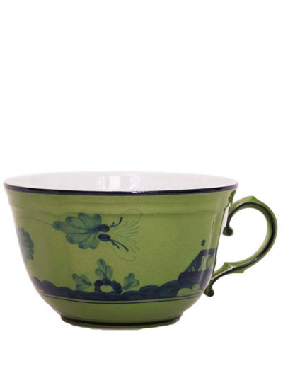 Ginori 1735 Antico Doccia Porcelain Tea Cup In Green