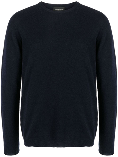 Roberto Collina Fine-knit Cashmere Sweatshirt In Blue