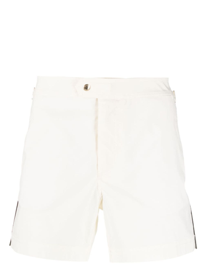 Tom Ford Side Buckle Swim Shorts In Neutrals