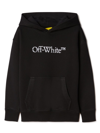 Off-white Logo-print Cotton Hoodie In Black