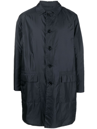 Aspesi Padded Long Coat In Blue