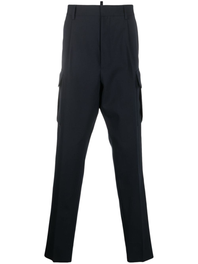 Dsquared2 Drop-crotch Cargo Trousers In Blue