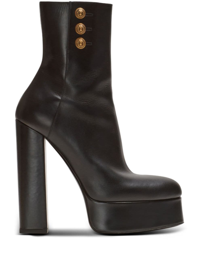 BALMAIN BRUNE 135MM LEATHER ANKLE BOOTS
