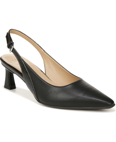 Naturalizer Tansy Slingback Pumps In Black Faux Leather